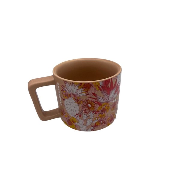 Starbucks 14oz Coffee mug cup pink Desert Design Cactus Florals Stackable Cacti - Picture 1 of 8